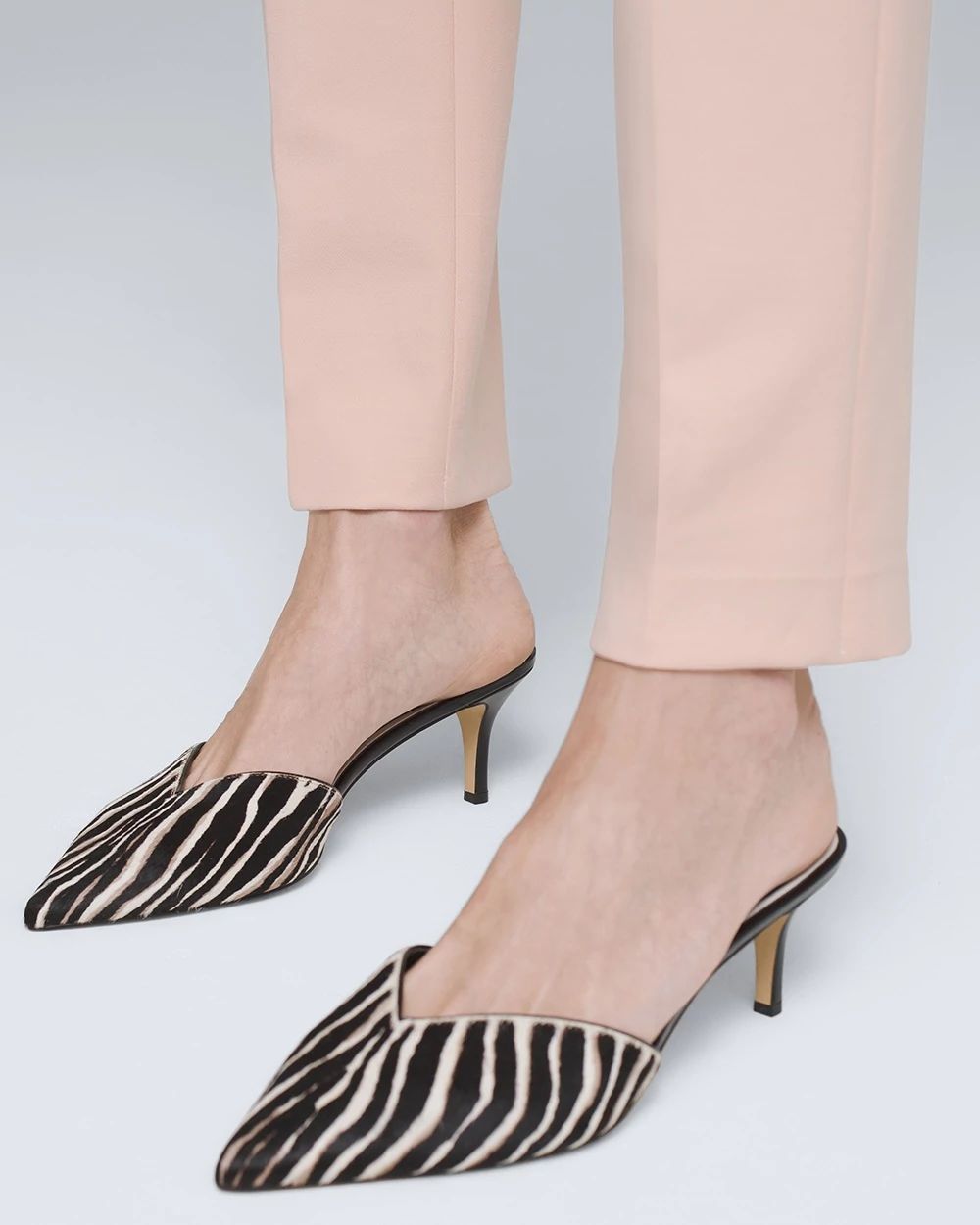 Zebra Calf Hair Mules White House Black Market